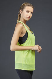 Cool&power mesh racer back relaxed fit, hits mid-hip polyester gym tank top
